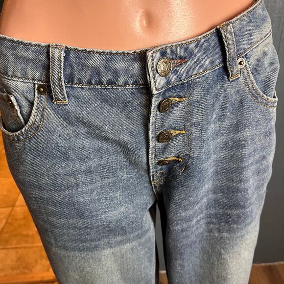 Frye Women’s Button Fly Carpenter Jeans Size 27 Straight Leg Utility Workwear - Picture 3 of 10